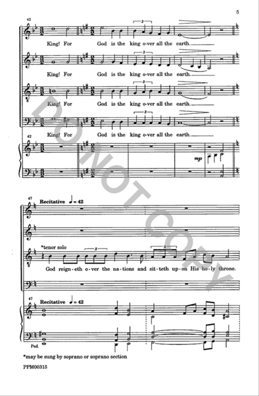God Has Gone Up With a Shout SSATBB scores gallery preview page 6