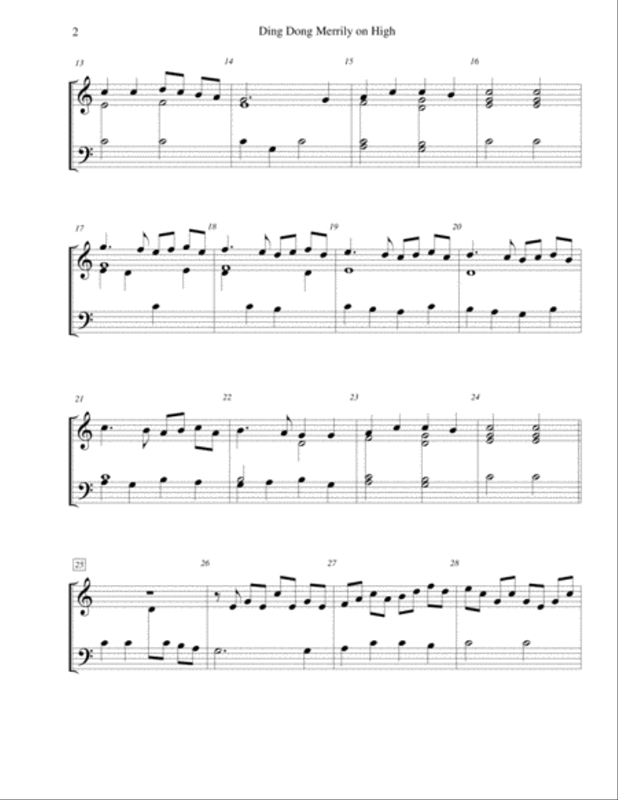 Ding Dong Merrily on High - for 2-octave handbell choir 2-Octaves scores gallery preview page 2