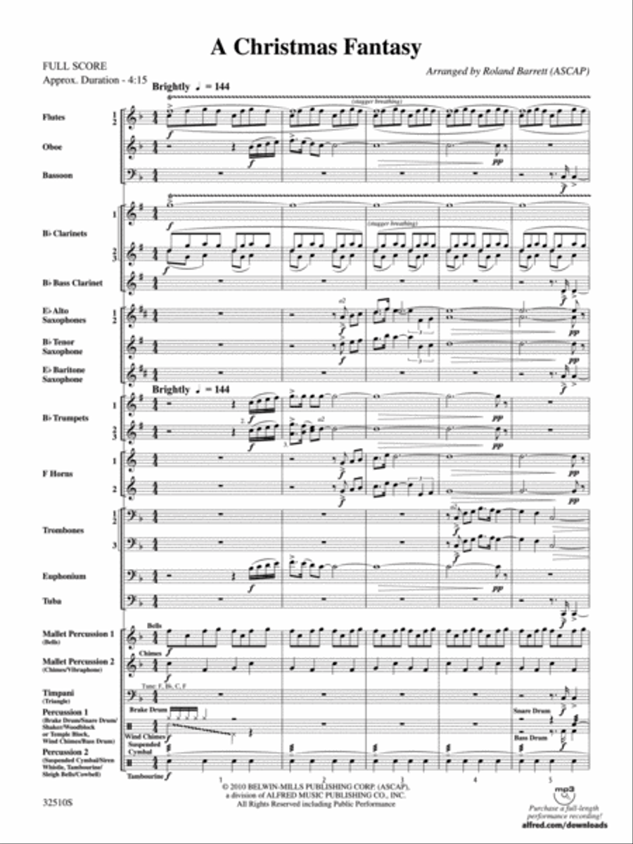A Christmas Fantasy Concert Band scores gallery preview page 2
