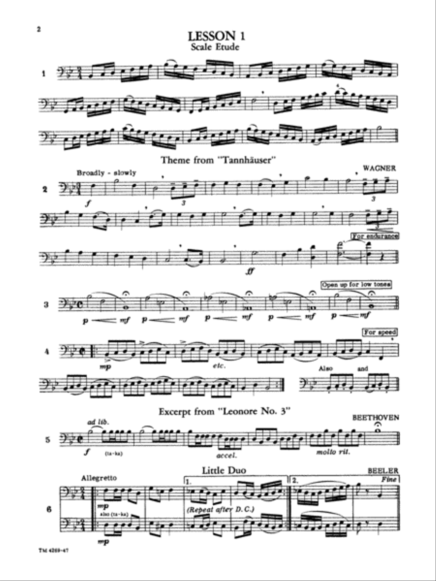 Walter Beeler Method for the Trombone, Book 2