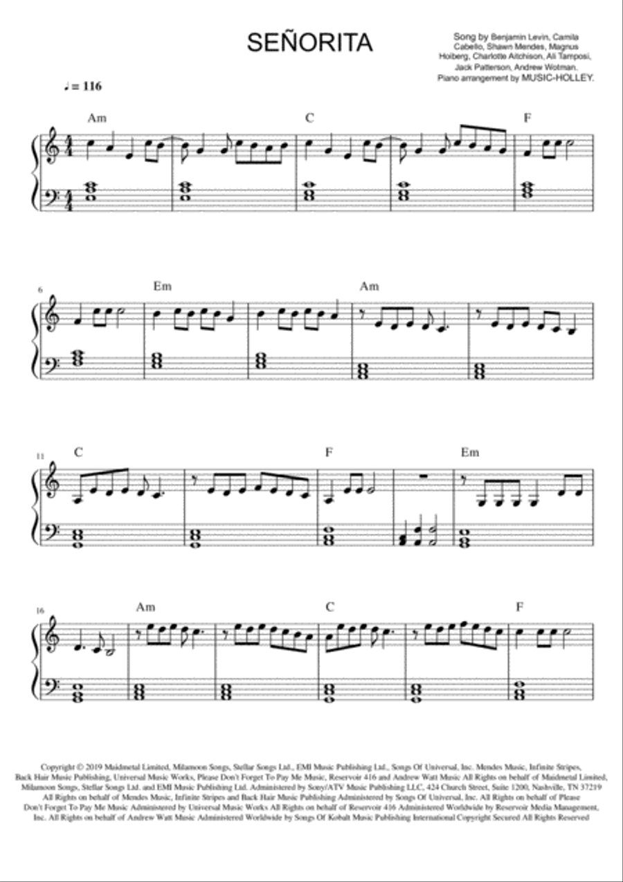 Senorita Senorita Small Ensemble scores gallery preview page 1