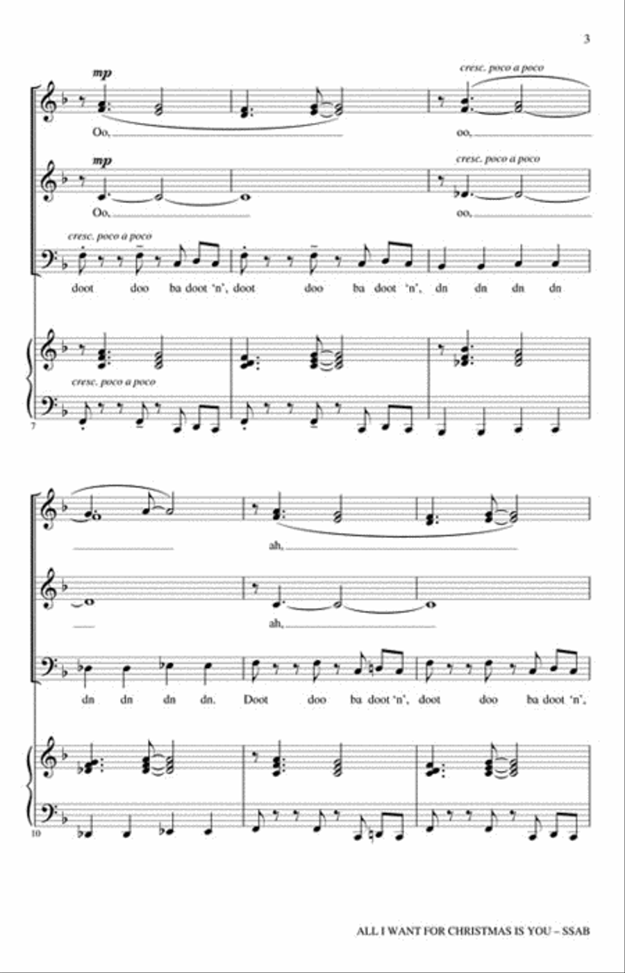 All I Want For Christmas Is You A Cappella scores gallery preview page 3