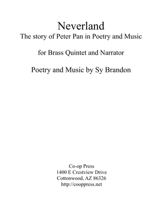 Book cover for Neverland for Brass Quintet and narrator