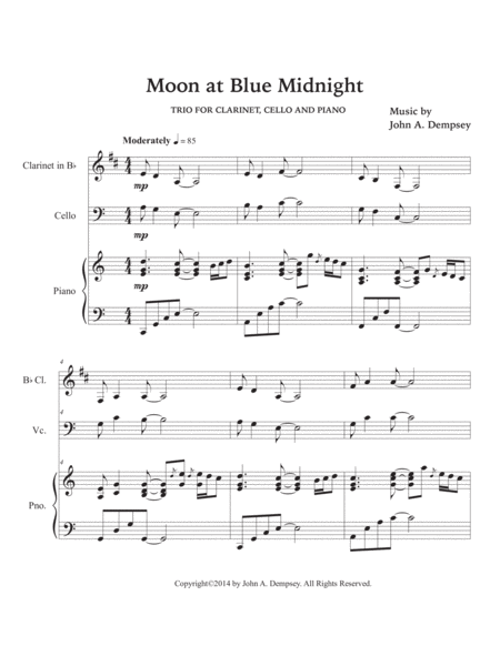 Moon at Blue Midnight (Trio for Clarinet, Cello and Piano) image number null