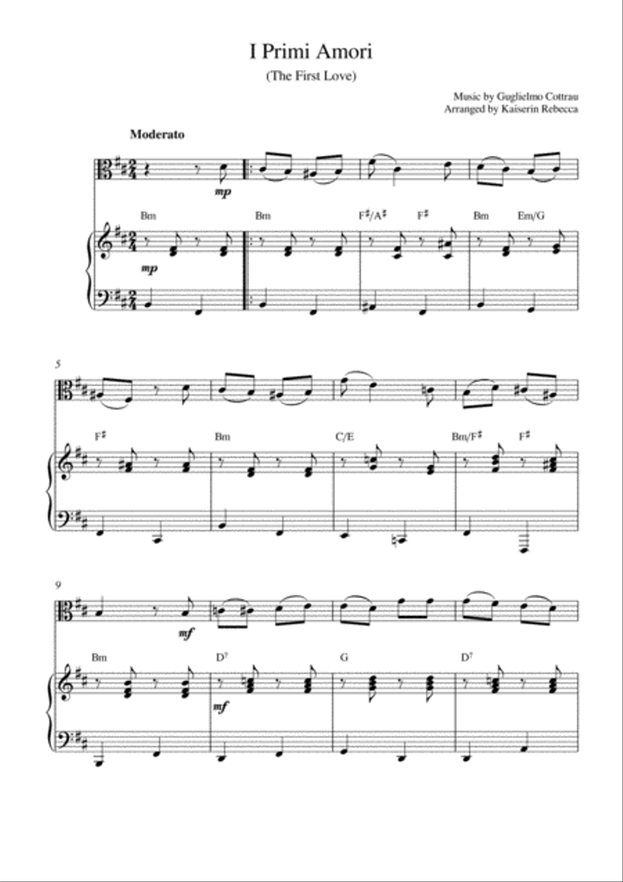 I Primi Amori (The First Love) Viola scores gallery preview page 1