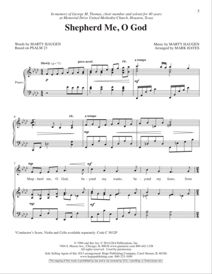 Shepherd Me, O God Shepherd Me, O God Choir scores gallery preview page 2