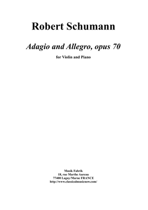 Book cover for Robert Schumann: Adagio and Allegro, opus 70, for violin and piano