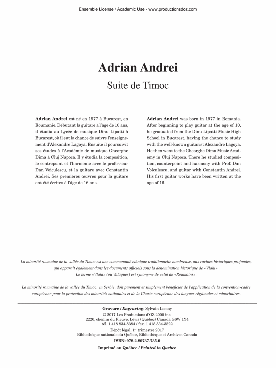 Suite de Timoc Suite de Timoc Classical Guitar scores gallery preview page 1