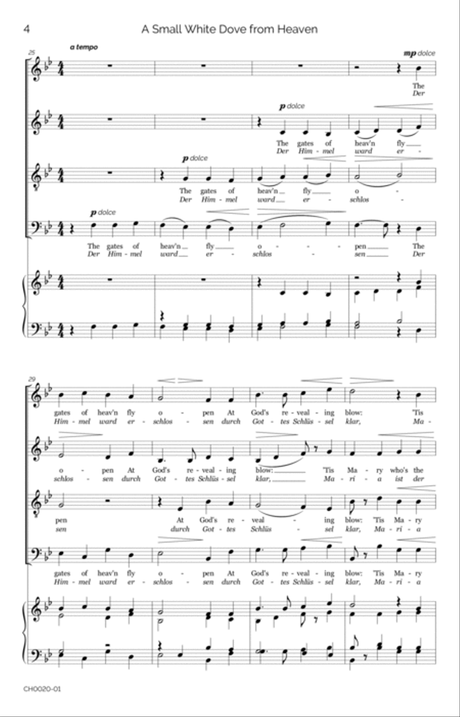 A Small White Dove from Heaven (Es flog ein Täublein weiße) 4-Part scores gallery preview page 6