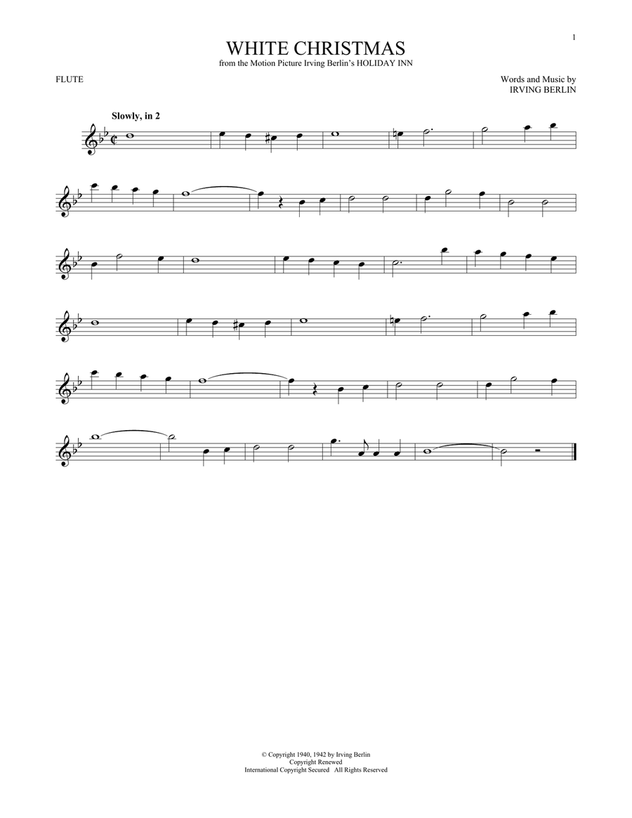 White Christmas White Christmas Flute Solo scores gallery preview page 1