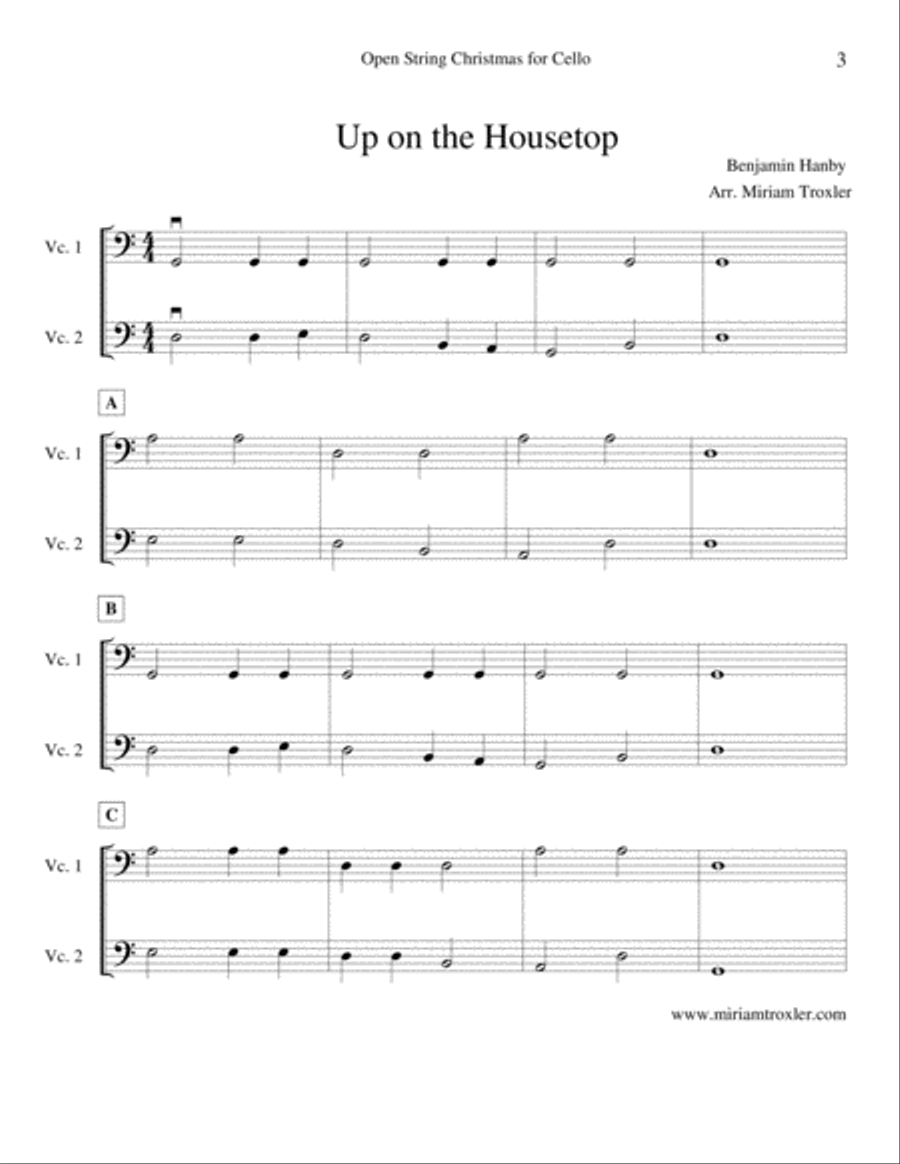 Open String Christmas for Cello Cello Solo scores gallery preview page 3