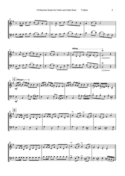 10 Klezmer Duets for Violin and Cello by Various String Duet - Digital Sheet Music