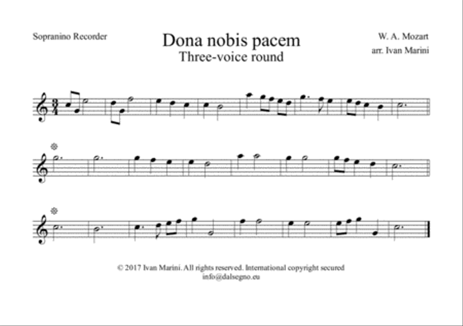 DONA NOBIS PACEM (Mozart) - Every combination of Winds Concert Band scores gallery preview page 2