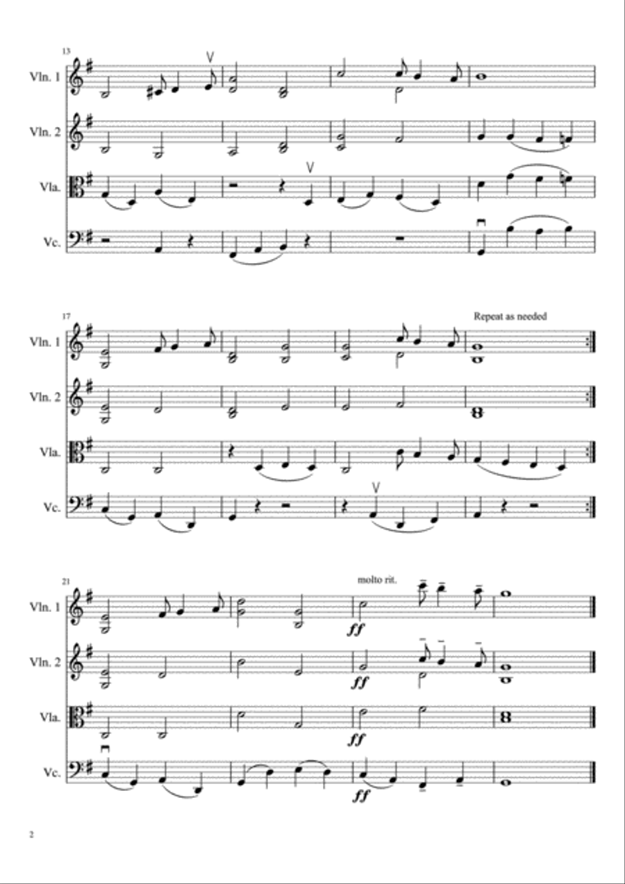 Pomp and Circumstance Pomp and Circumstance String Quartet scores gallery preview page 3