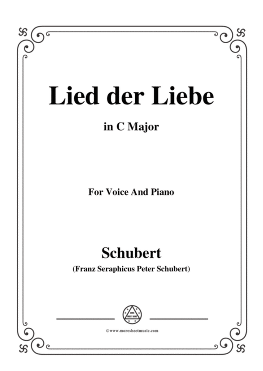 Schubert-Lied der Liebe,in C Major,for Voice and Piano image number null