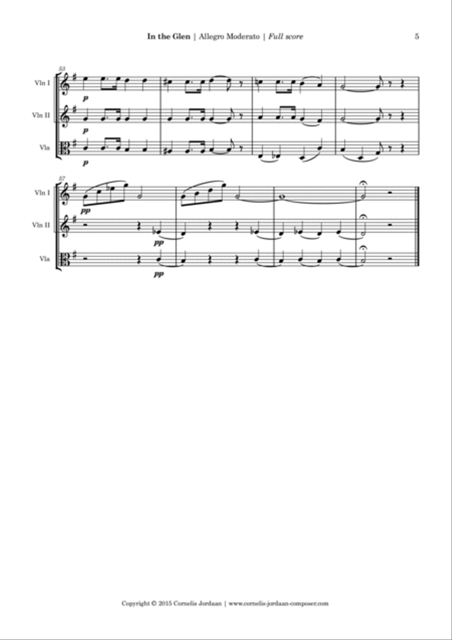 In the Glen, short trio for 2 violins & viola Small Ensemble scores gallery preview page 5
