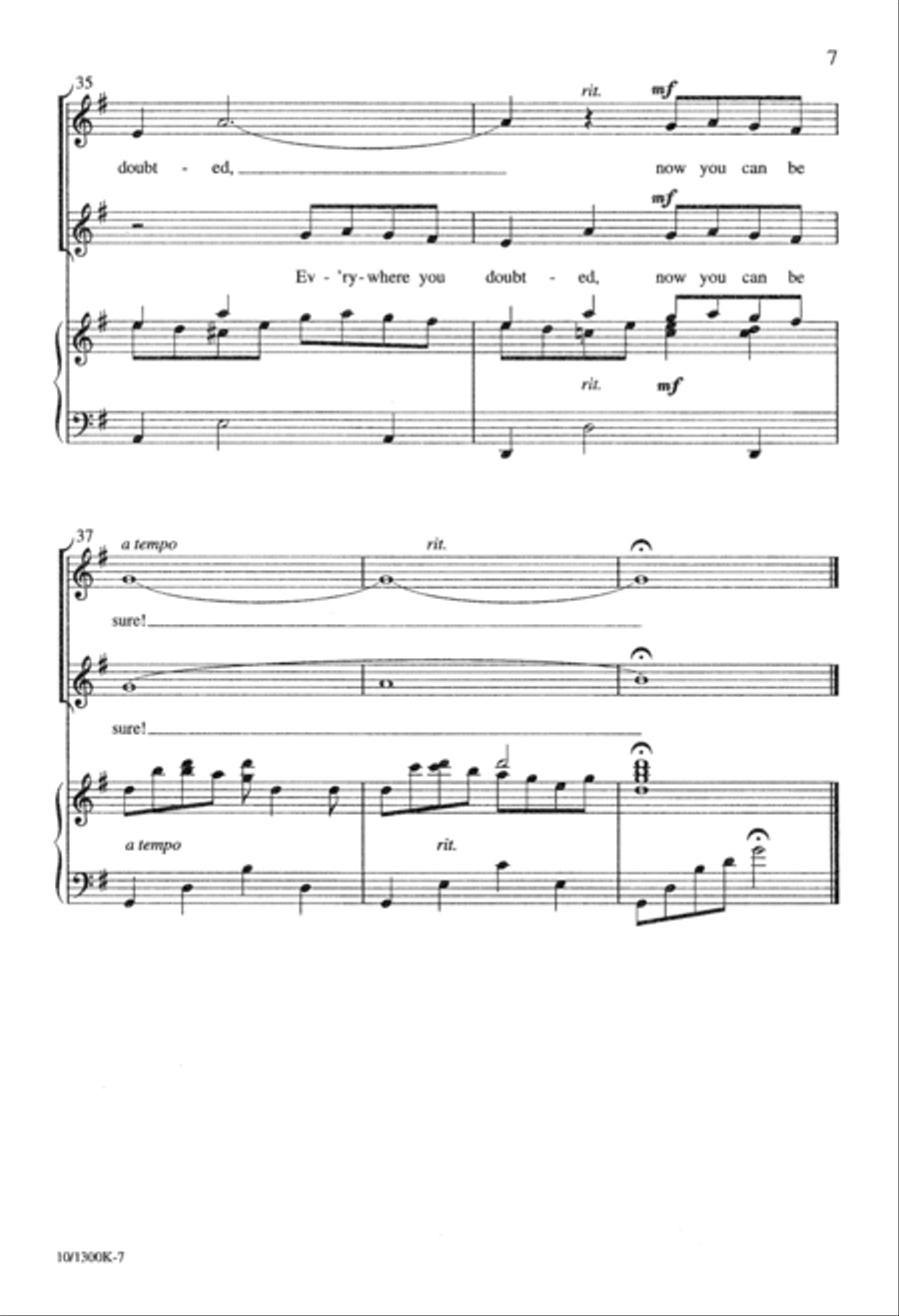 Doubting Thomas Unison Choir scores gallery preview page 7