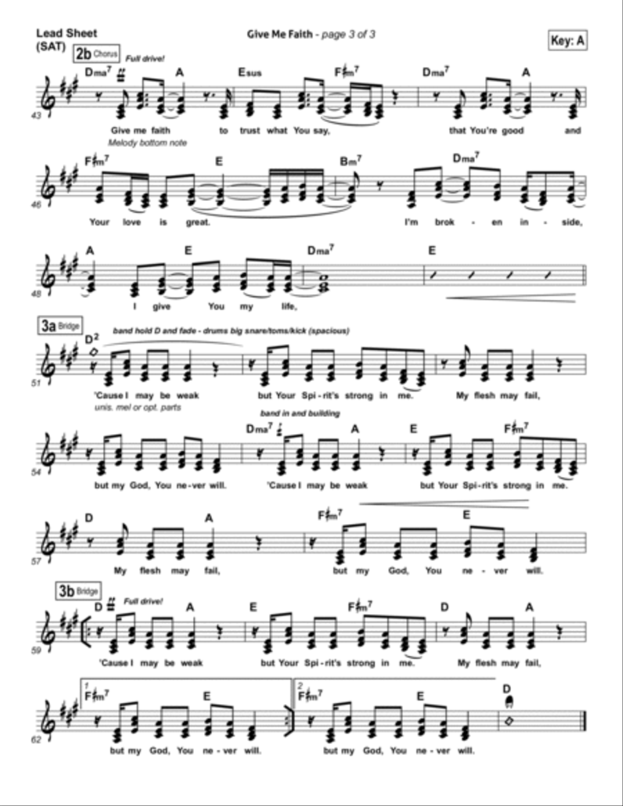 Give Me Faith Piano scores gallery preview page 3