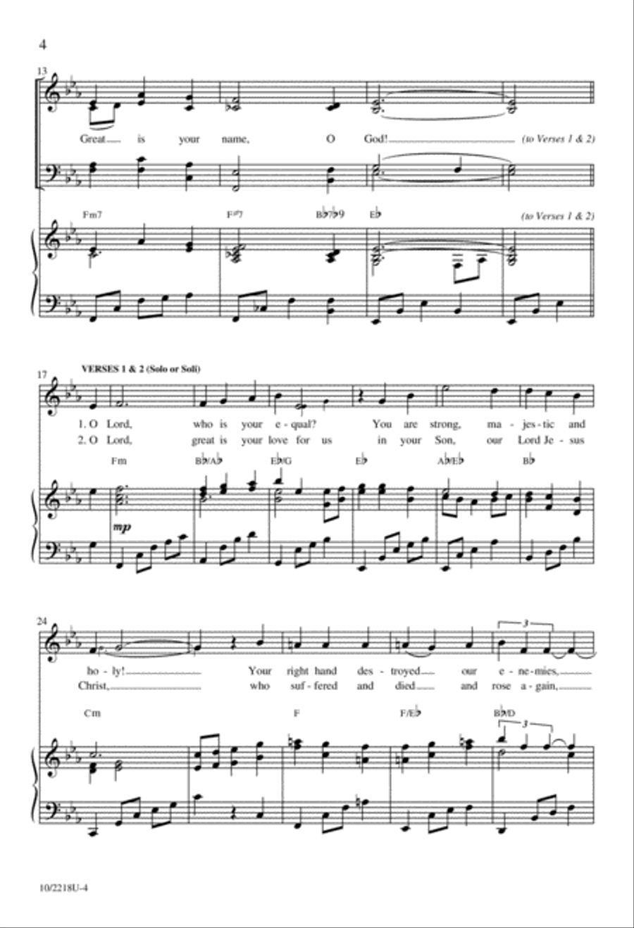 Great Is Your Name 4-Part scores gallery preview page 2