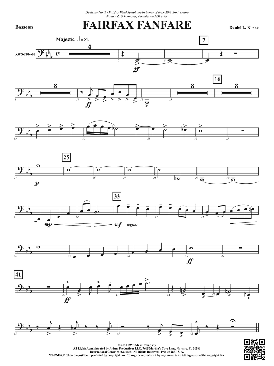 Fairfax Fanfare: Bassoon Fairfax Fanfare: Bassoon Bassoon scores gallery preview page 1