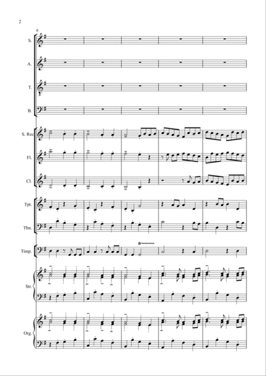 Cantata 2 mov VI Hosanna (Grand Finale) Choir scores gallery preview page 2