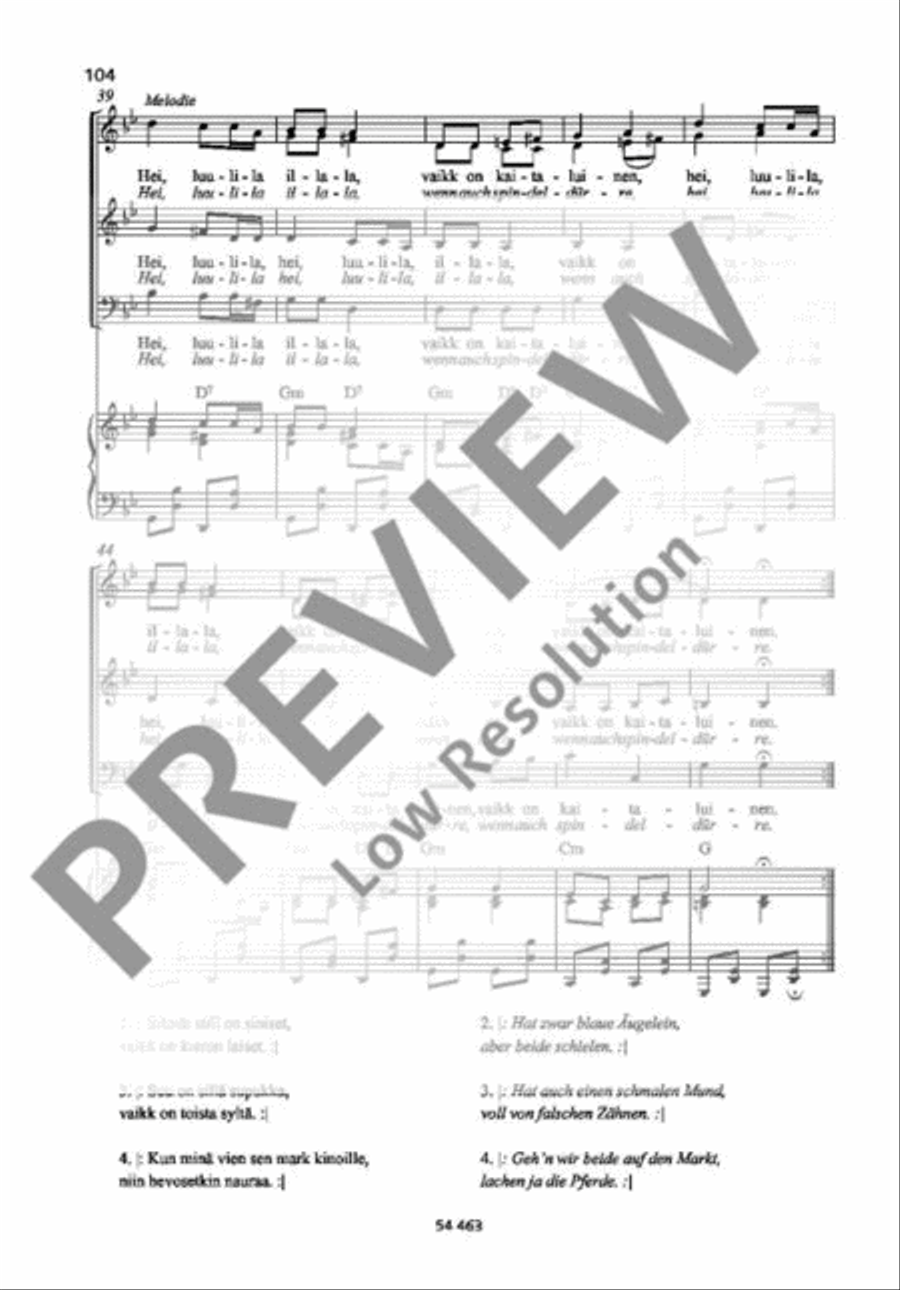 Minun kultani kaunis on A Cappella scores gallery preview page 3