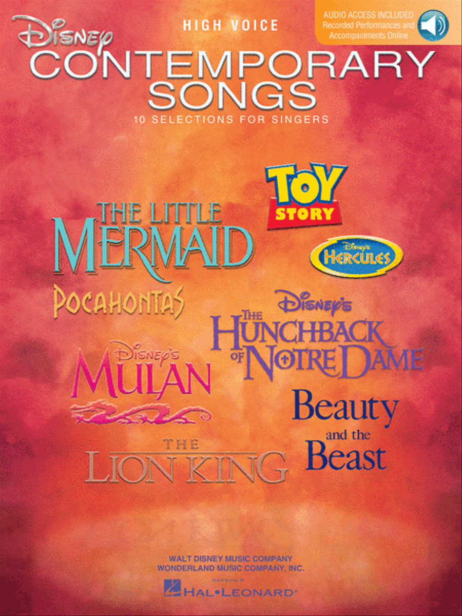 Disney Contemporary Songs High Voice scores gallery preview page 1