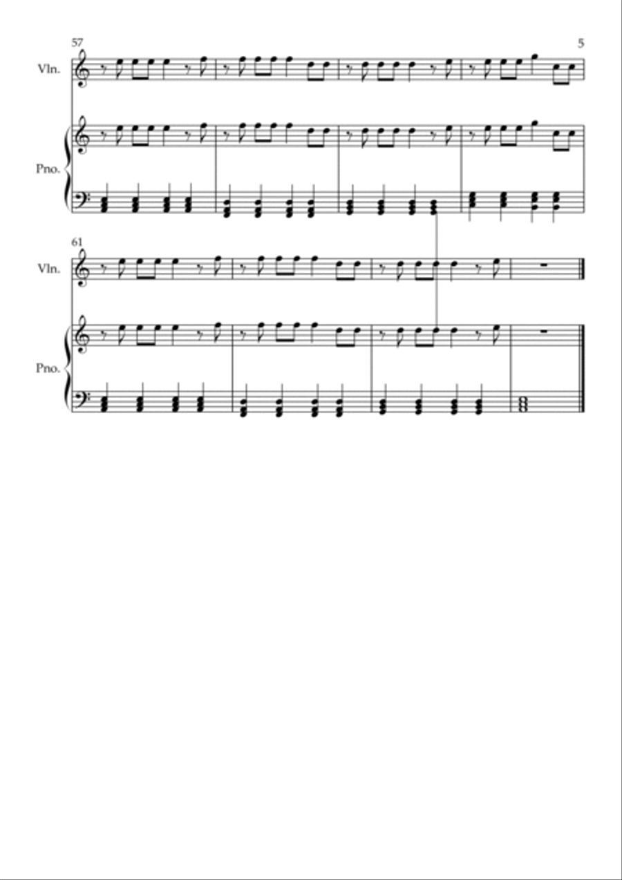 Flowers Violin Solo scores gallery preview page 5