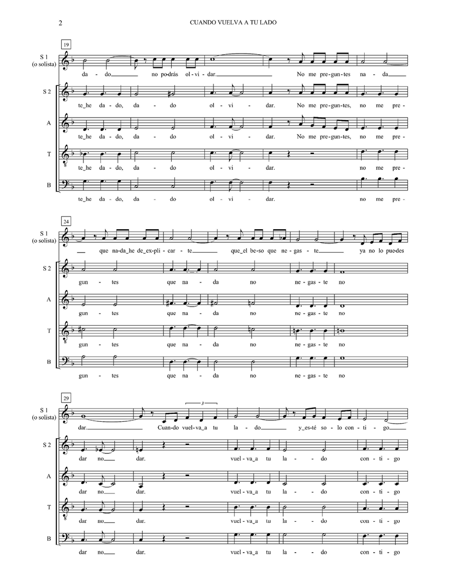 Cuando Vuelva A Tu Lado Cuando Vuelva A Tu Lado 4-Part scores gallery preview page 2