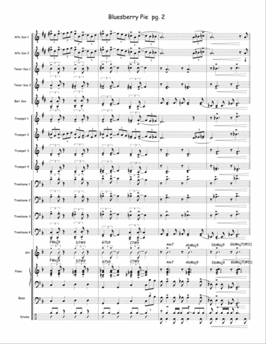 Bluesberry Pie Jazz Ensemble scores gallery preview page 3