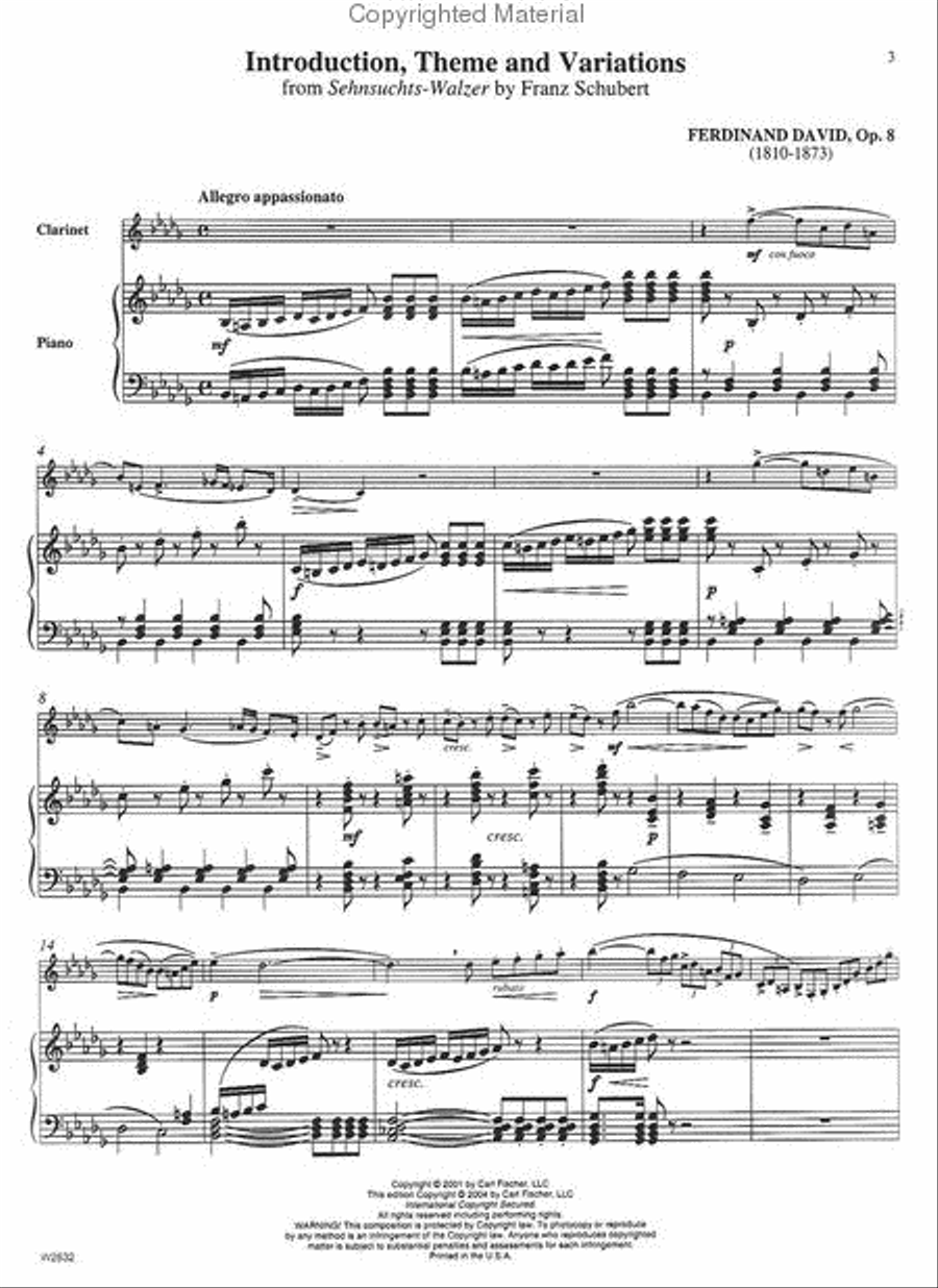 Introduction, Theme And Variations B-Flat Clarinet scores gallery preview page 2