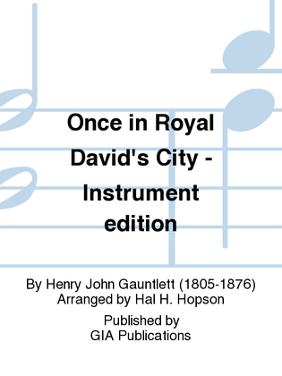 Book cover for Once in Royal David's City - Instrument edition