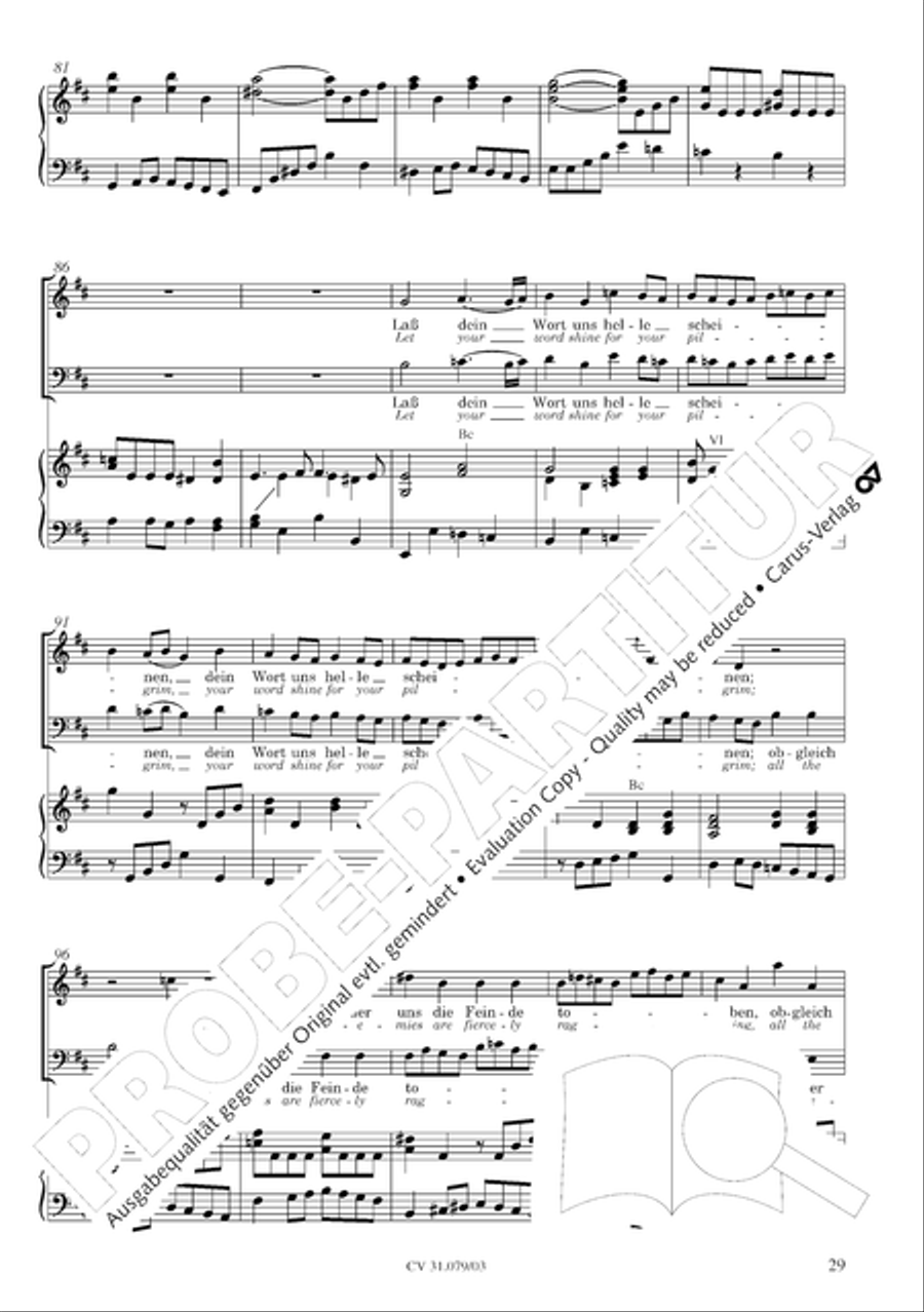 God the Lord is sun and shield (Gott, der Herr, ist Sonn und Schild) 4-Part scores gallery preview page 30