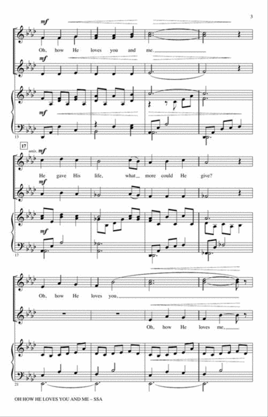 Oh How He Loves You and Me SSA scores gallery preview page 4