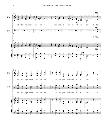 From Heaven Above to Earth I Come (SATB) image number null