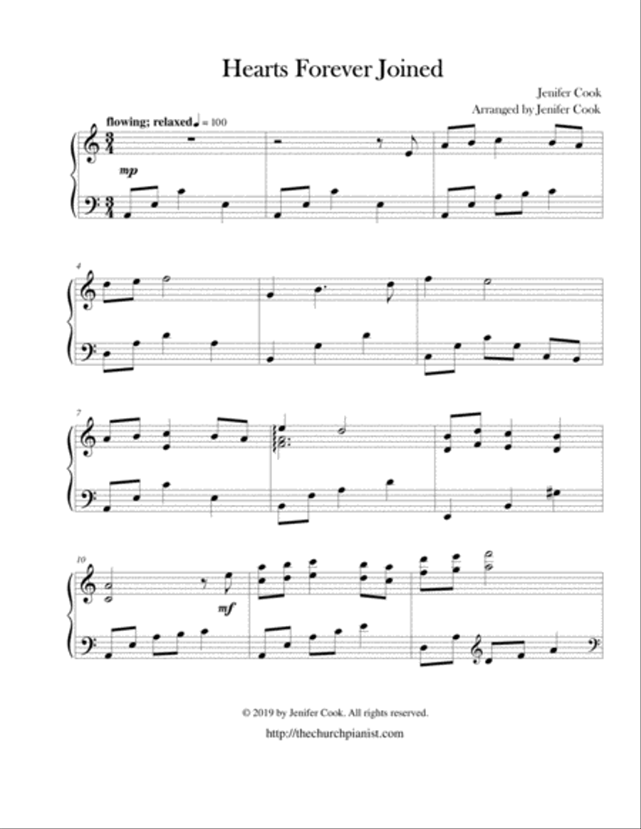 Wedding Song: Hearts Forever Joined Piano Solo scores gallery preview page 1