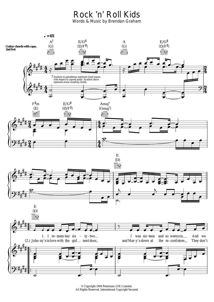 Rock 'N' Roll Kids Piano, Vocal scores gallery preview page 1