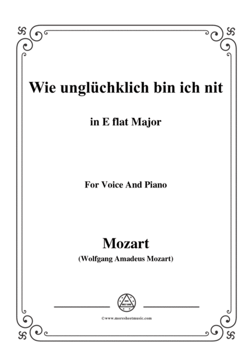 Mozart-Wie unglüchklich bin ich nit,in E flat sharp Major,for Voice and Piano image number null