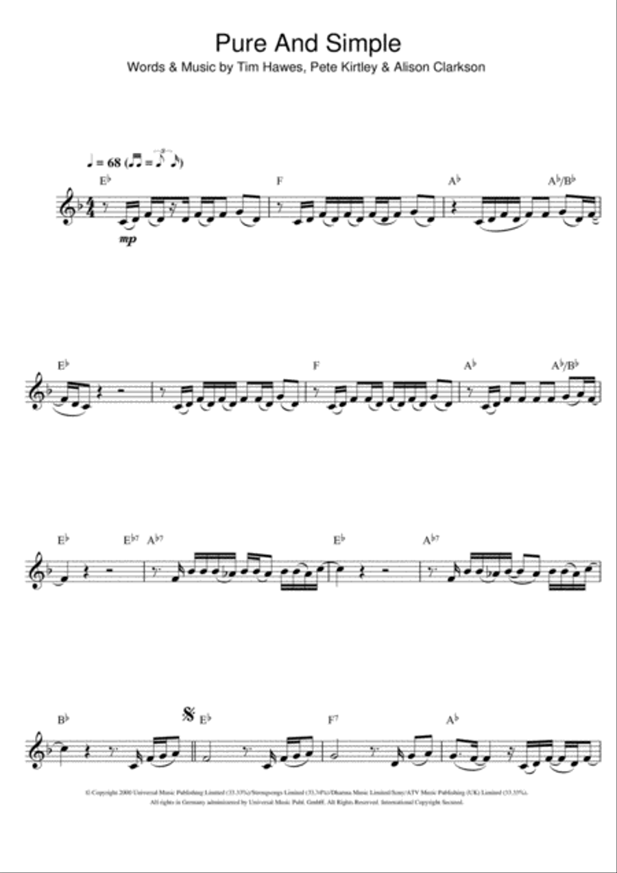 Pure And Simple Clarinet Solo scores gallery preview page 1