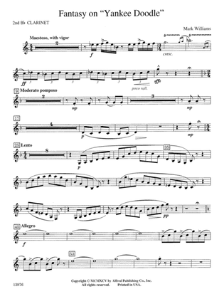 Fantasy on "Yankee Doodle": 2nd B-flat Clarinet