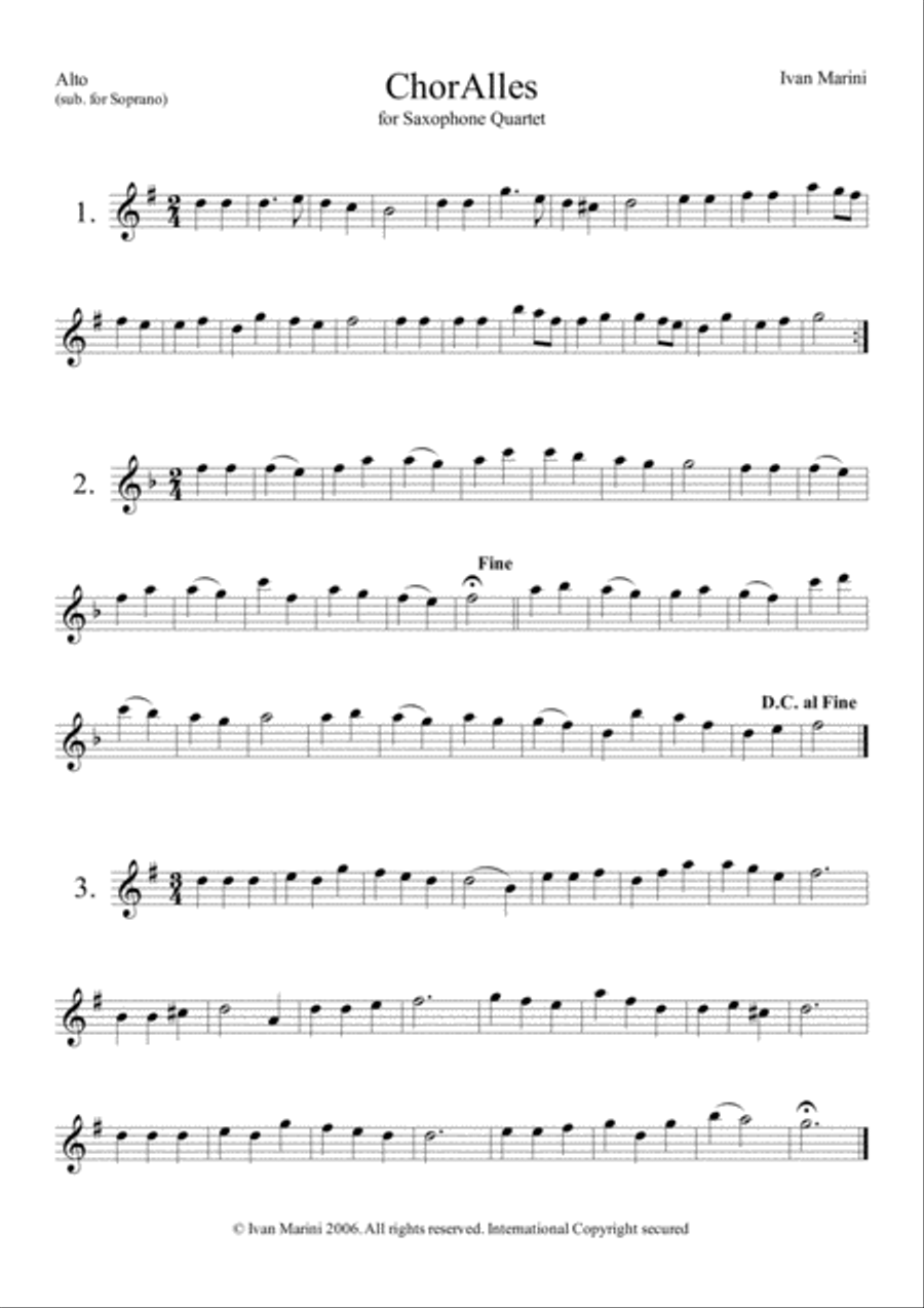 ChorAlles - Easy Chorales for Saxophone Quartet image number null