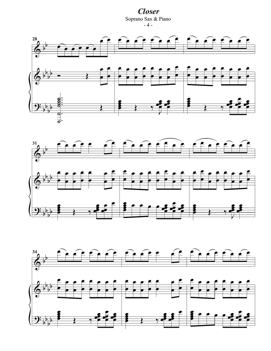 Closer Soprano Saxophone scores gallery preview page 4