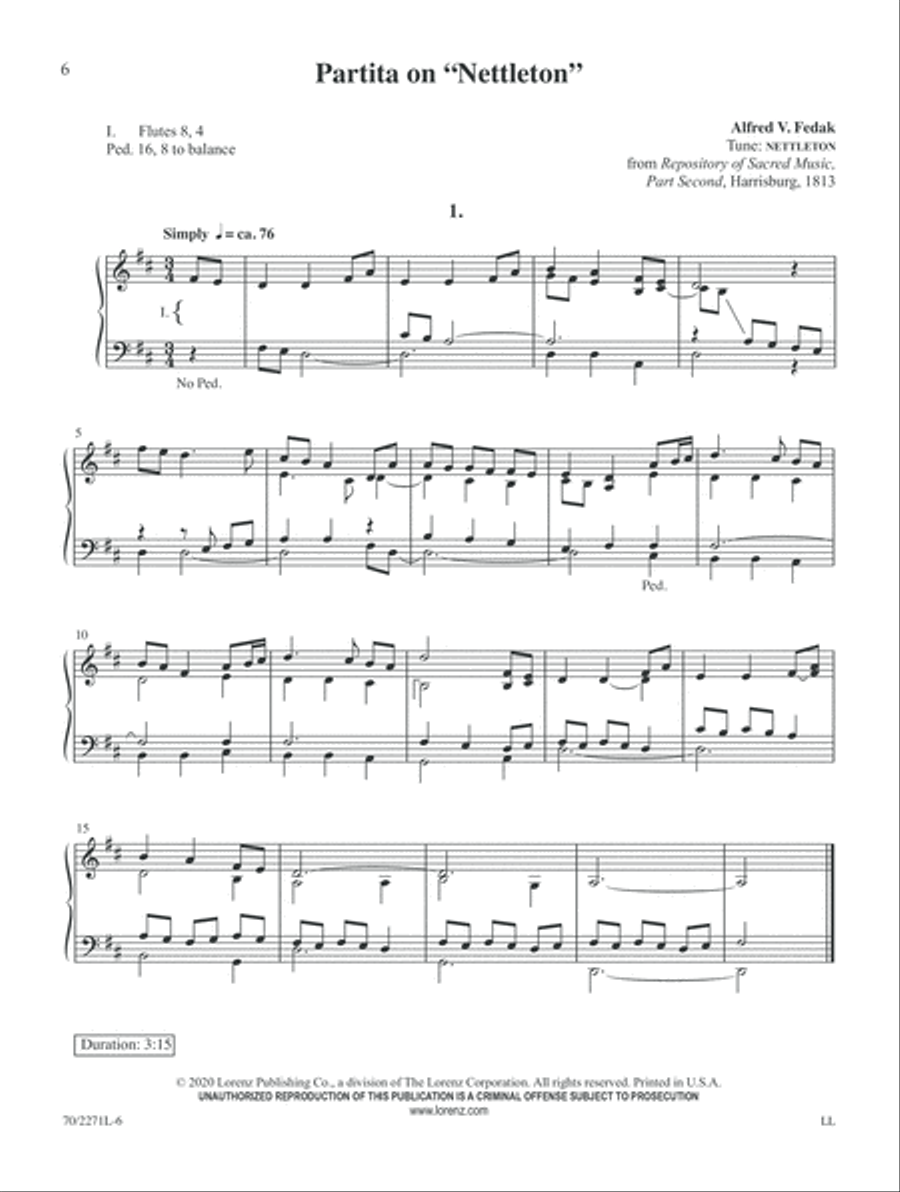 Partitas of Praise Organ scores gallery preview page 6