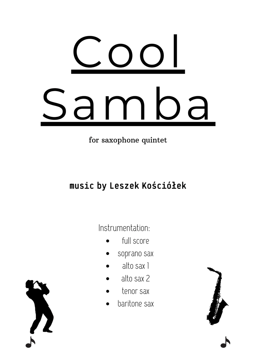 Cool Samba (saxophone quintet) Saxophone Quintet scores gallery preview page 2