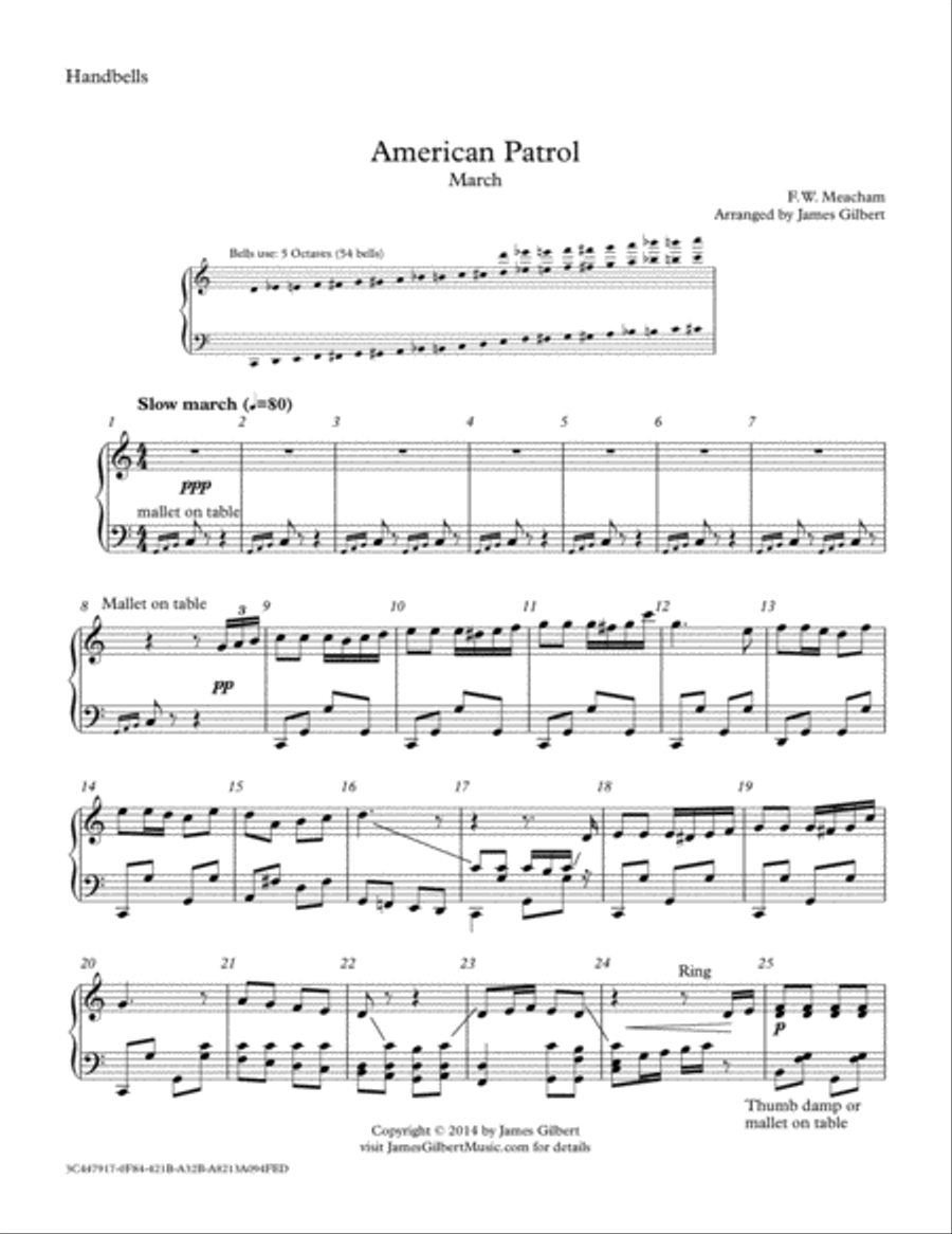 American Patrol Handbell Choir scores gallery preview page 1