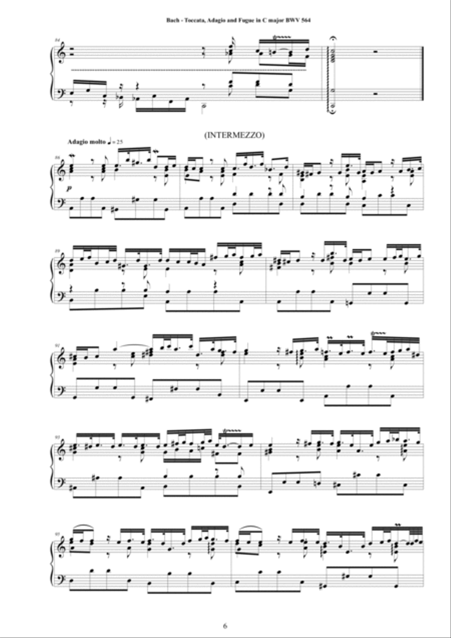 Bach - Toccata, Adagio and Fugue in C major BWV 564 for Piano Piano Solo scores gallery preview page 6