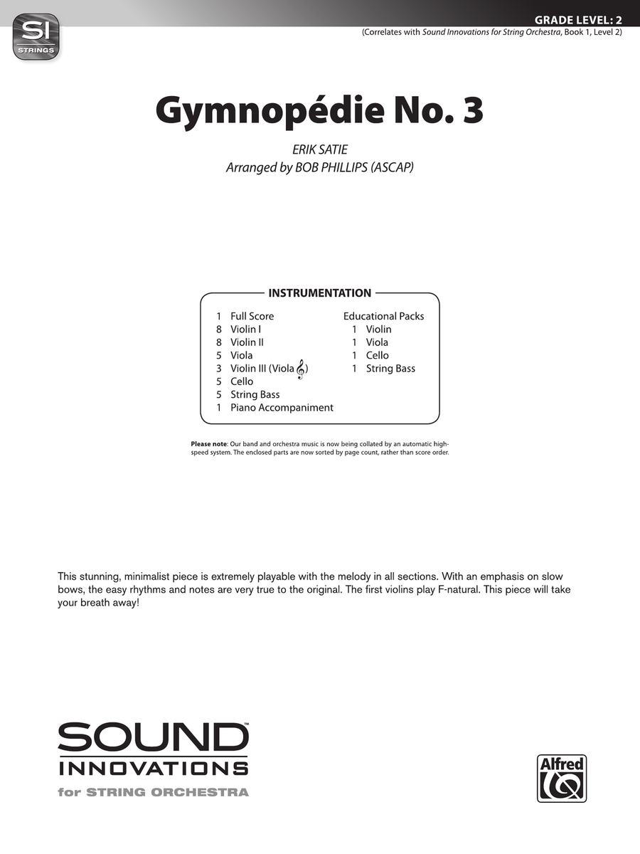 Gymnopédie No. 3: Score