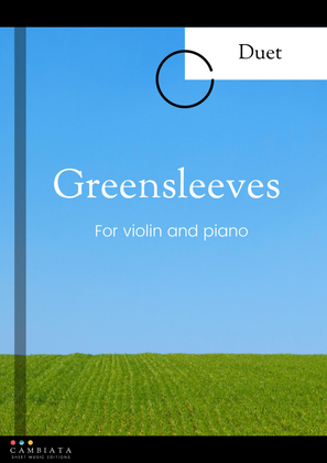 Book cover for Greensleeves - for solo violin and piano accompaniment (Easy)