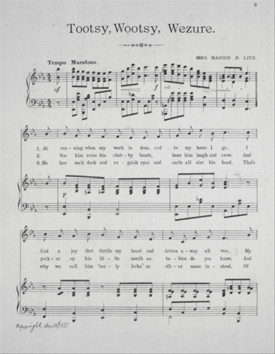 Tootsy Wootsy Wezure. Song Voice scores gallery preview page 2