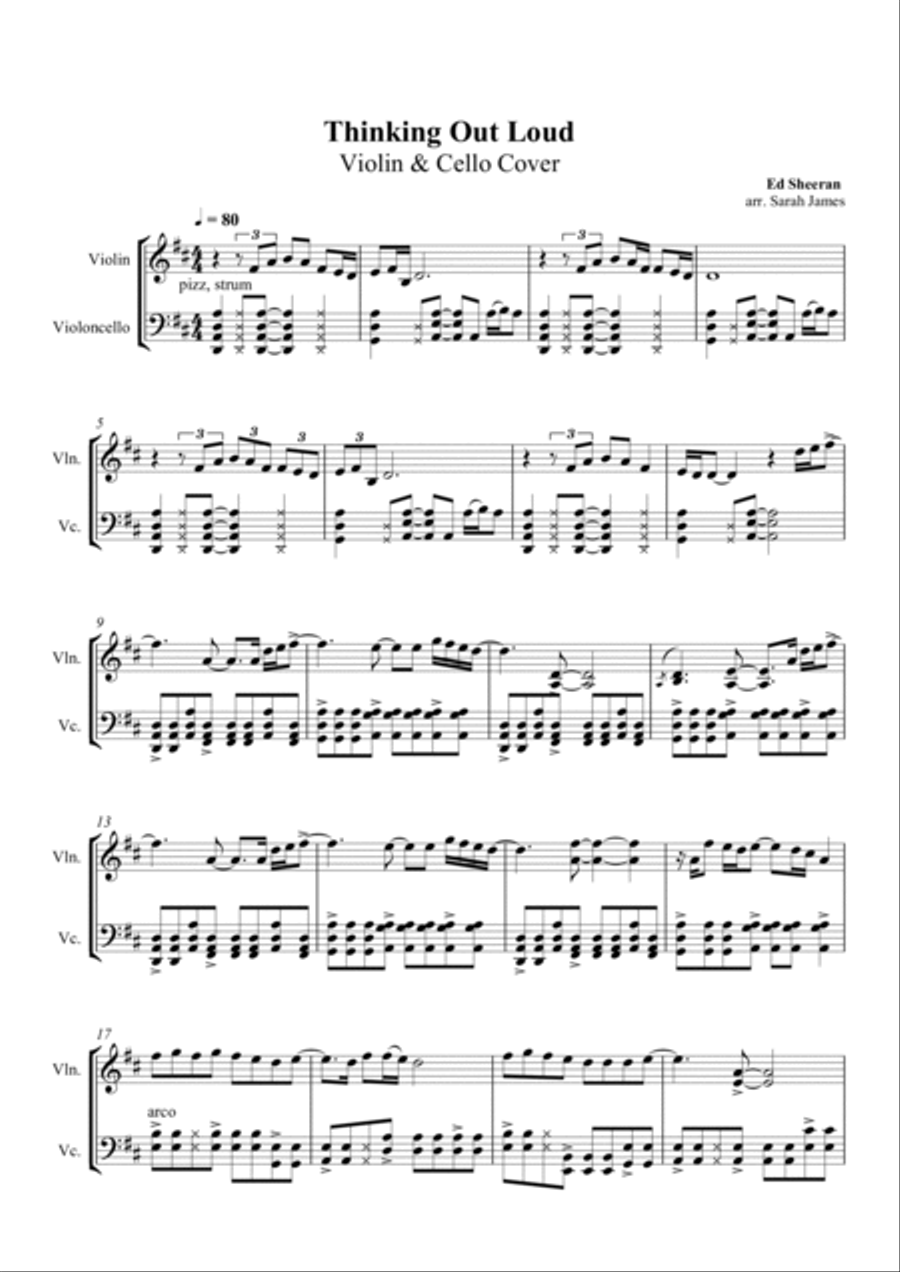Thinking Out Loud Thinking Out Loud String Duet scores gallery preview page 2